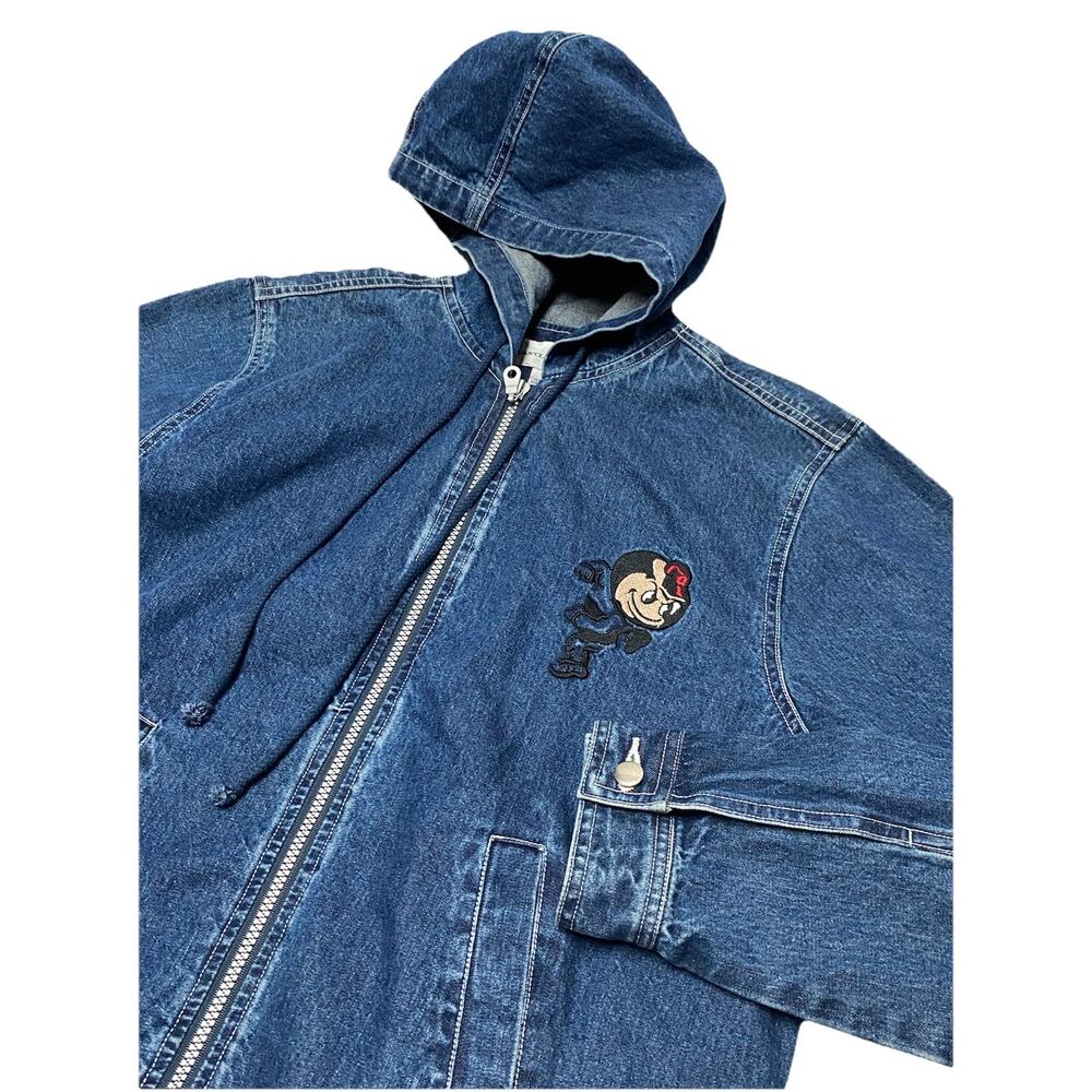 Castle Sports Ohio State Buckeyes Hooded Denim Jacket Size Medium